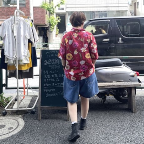 花柄🌼オープンカラーシャツ