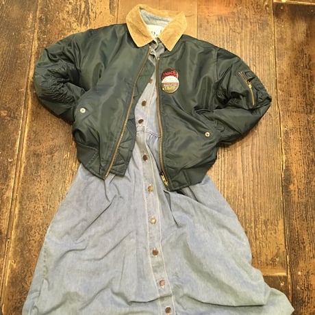 [USED] デニム前開きロングワンピース