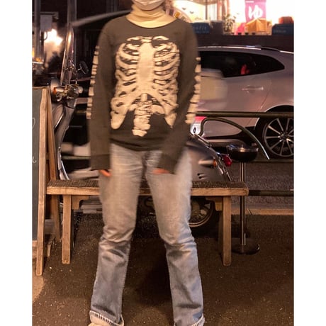 [USED]  90's GOOD PRINT skeleton BONE Tee