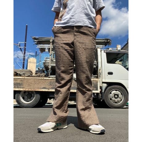[USED] 千鳥格子スリット入りパンツ