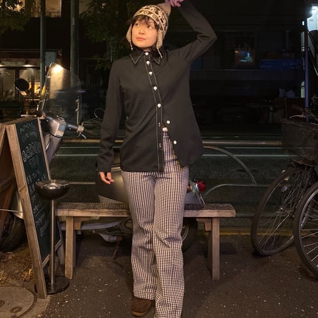[USED] POLY素材シャツ  黒