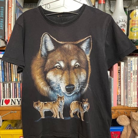 [USED]  両面 オオカミ🐺🔥 プリント Tee