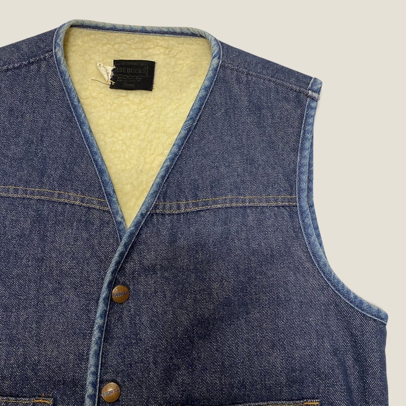 トップス 60-70s Sears Roebucks Denim Boa Vest /XL 70'S ROEBUCKS by Sears DENIM BOA VEST 70s ローバック by