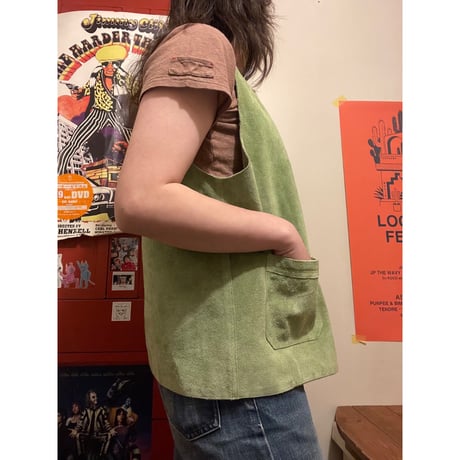[USED]"BENETTON" スエードベスト💚