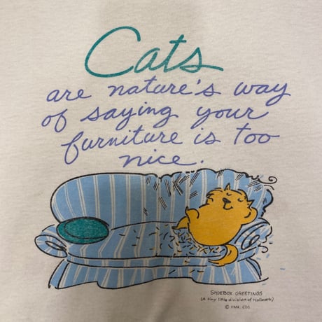 [USED] ゆるプリント 猫 tee