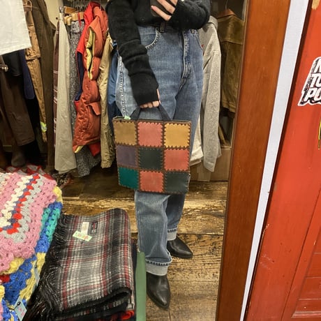[USED] レザーパッチワークトートBAG♡