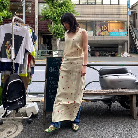 [USED] クリームイエロー🌼お花柄OP🌷