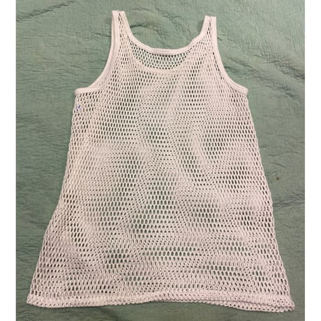 ［USED］White COTTONメッシュTANKTOP