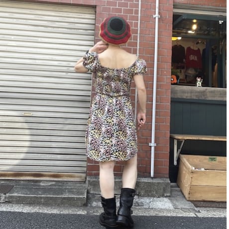 [USED] オフショルダー小花柄 ワンピース💐