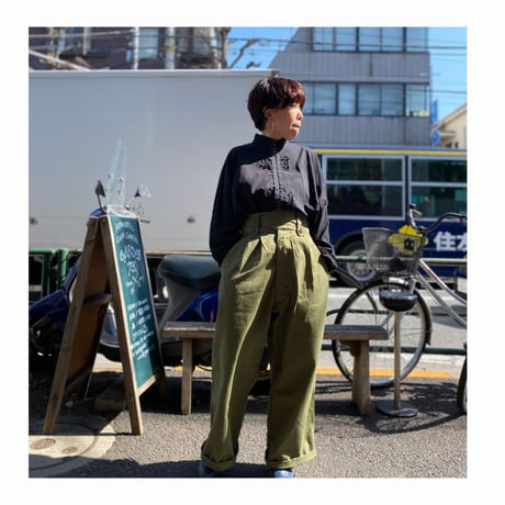[USED] vintage フロントホック ブラウス