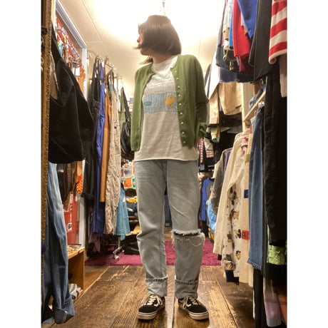 [USED] ゆるプリント 猫 tee