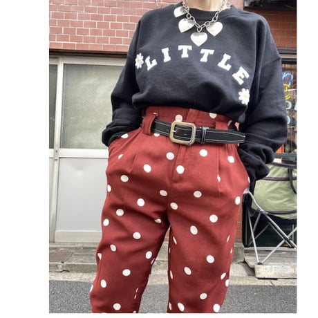 [USED] ドット柄　TUCK PANTS 🤎