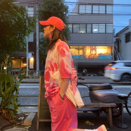 [USED] pink タイダイ BIG ポロシャツ