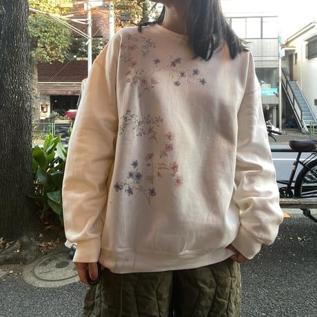[USED] 手描き フラワー ペイント SWEAT