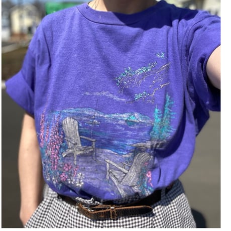[USED]  パープル💜プリントTee