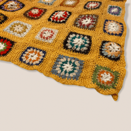 [USED]  Vintage ニット ブランケット 160×160cm