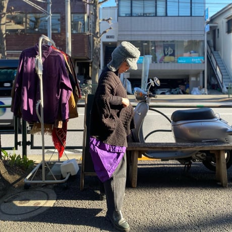 [USED]Knit×NYLONリメイクポンチョ🖤💜