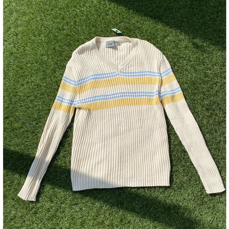 [USED] Ｖネックリブニット  💛💙