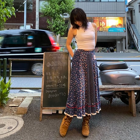[USED] vintage 花柄 LONG SKIRT