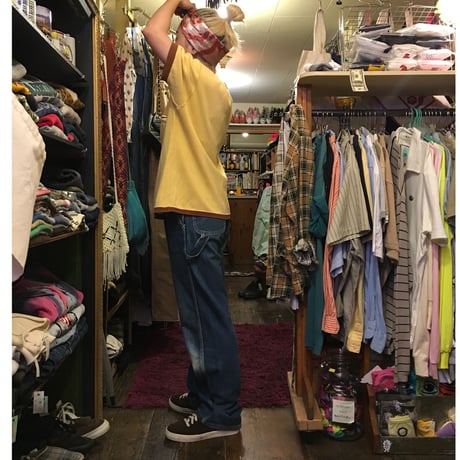 [USED]やさしい Yellow × Brown リンガーTee