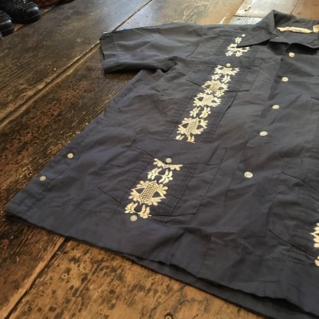 [USED] 渋めブルー キューバシャツ