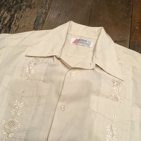 [USED]  BEIGE♡ 刺繍入りキューバシャツ