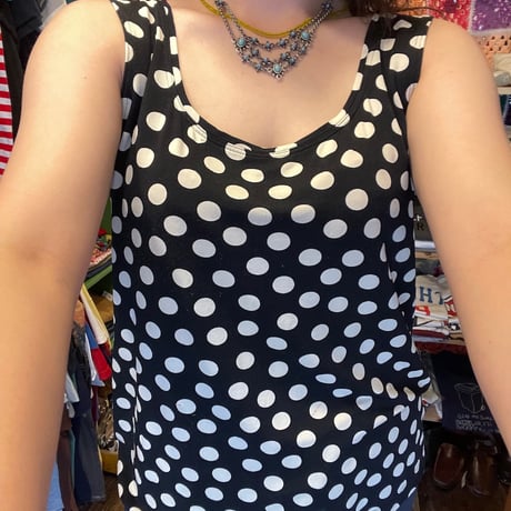[USED]  euro 白黒 ドット♡タンクトップ