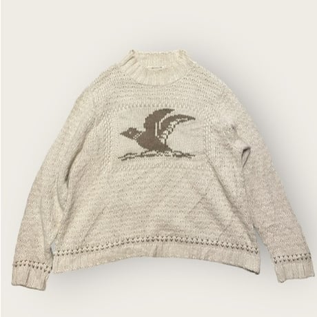 [USED] Cotton Country ざっくり鳥柄ニット 🦆