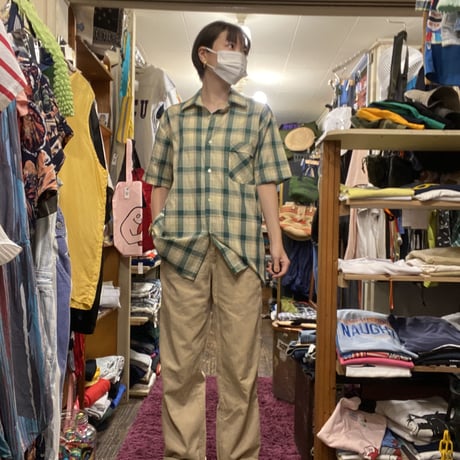 [USED] Euro Green Check S/Sシャツ
