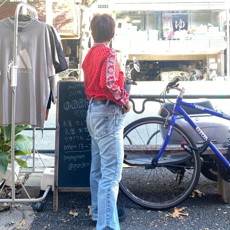 [USED] 70's RED ペイズリー柄シャツ