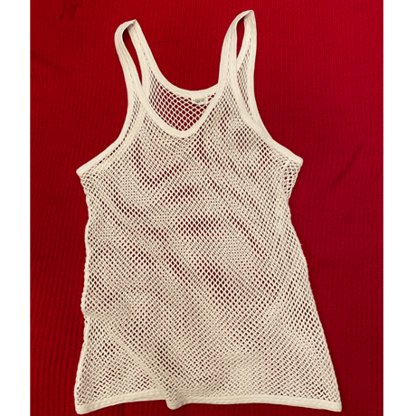 [USED] Euro vintage COTTON 編みタンク WHITE