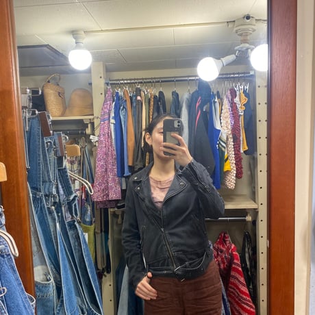 [USED] black denimライダースJKT