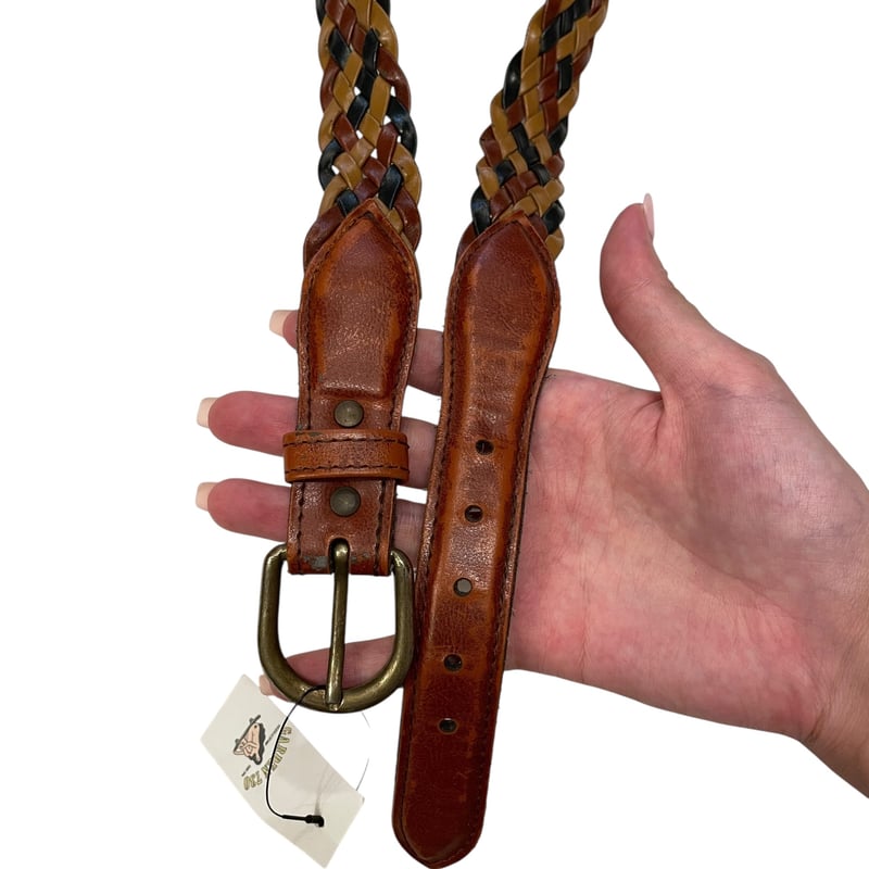 【未使用品】MISSONI 編み込みベルト プレディビーノ Predibino レザーメッシュベルト メンズ