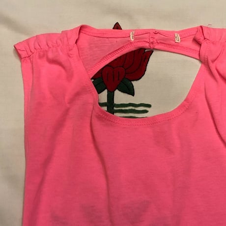 [USED]パックリせなか♡ neon pink タンクトップ