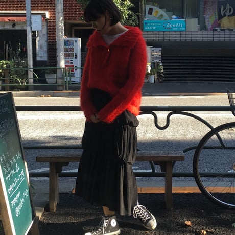 [USED]RED♡ハイネックのモヘアニット