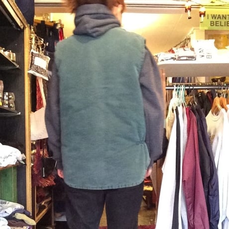 [USED] Carhartt ダック地 ベスト  ブルーグリーン色