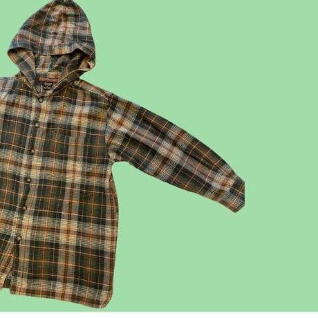 [USED] 秋色♡ フード付 ネルシャツ