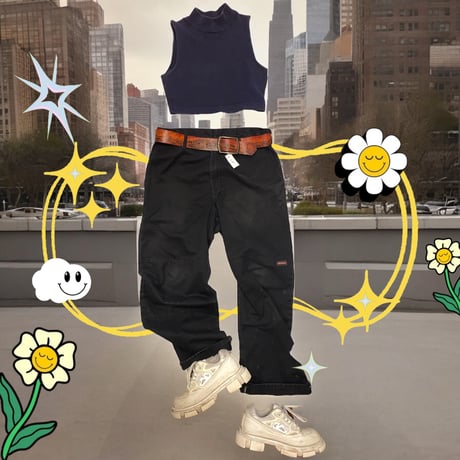 [USED] 極太 Dickies ダブルニー PANTS