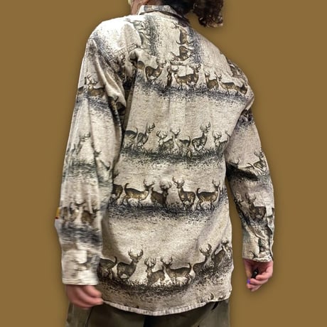 [USED] シカ柄🦌 B.D.シャツ
