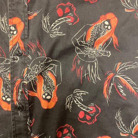 [USED]ガイコツ💀アロハシャツ🌺