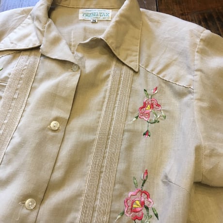 [USED] お花刺繍🌷キューバシャツ