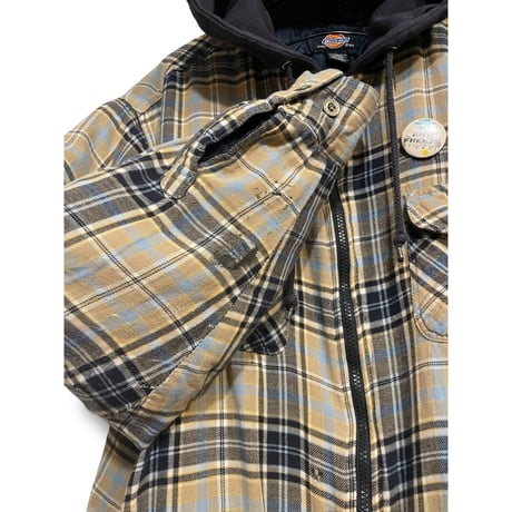 [USED] Dickies 綿入りフードネル NAVY/BGE