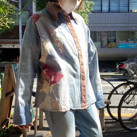［USED］パッチワーク風🌼DENIM SHIRTS
