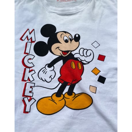 [USED] OLD 染み込みプリント Mickey Tee  ❤️