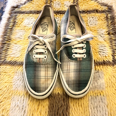 [USED] 90's VANS  AUTHENTIC / GREEN CHECK