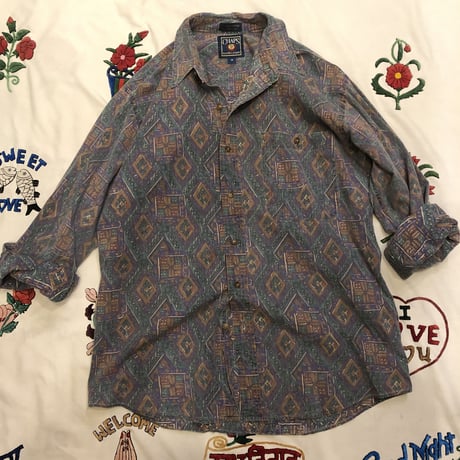 [USED] "CHAPS" Ralph Lauren ステキ柄 B.D.シャツ