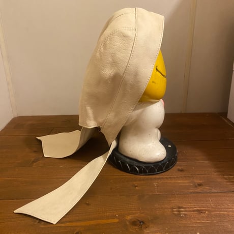 [USED] WHITE レザーのドゥーラグ