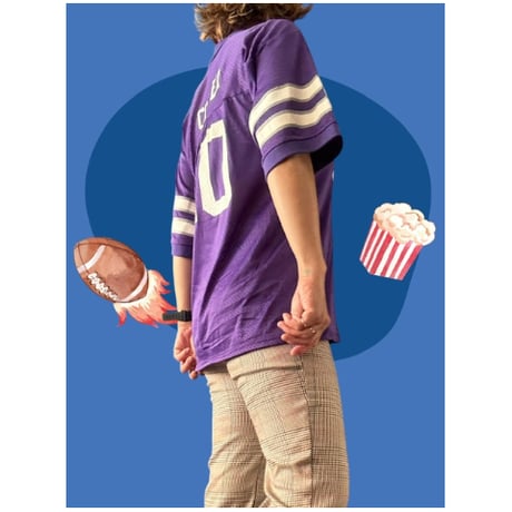 [USED] MESH  FOOTBALL  Tee 💜 YOUTH サイズ