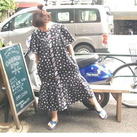 [USED]  ドット柄前開きワンピース