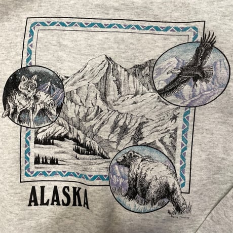 [USED] ALASKA プリントスウェット🐺❄️
